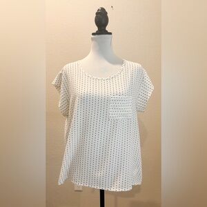 Jon & Anna Women's Short Sleeved White Polka Dot Top